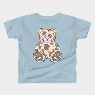 Brown Spotted Teddy Bear With Background Kids T-Shirt